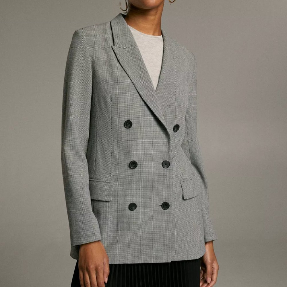 Aritzia Babaton Samuel Check Double Breasted Blazer
